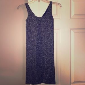 Black and silver mini dress